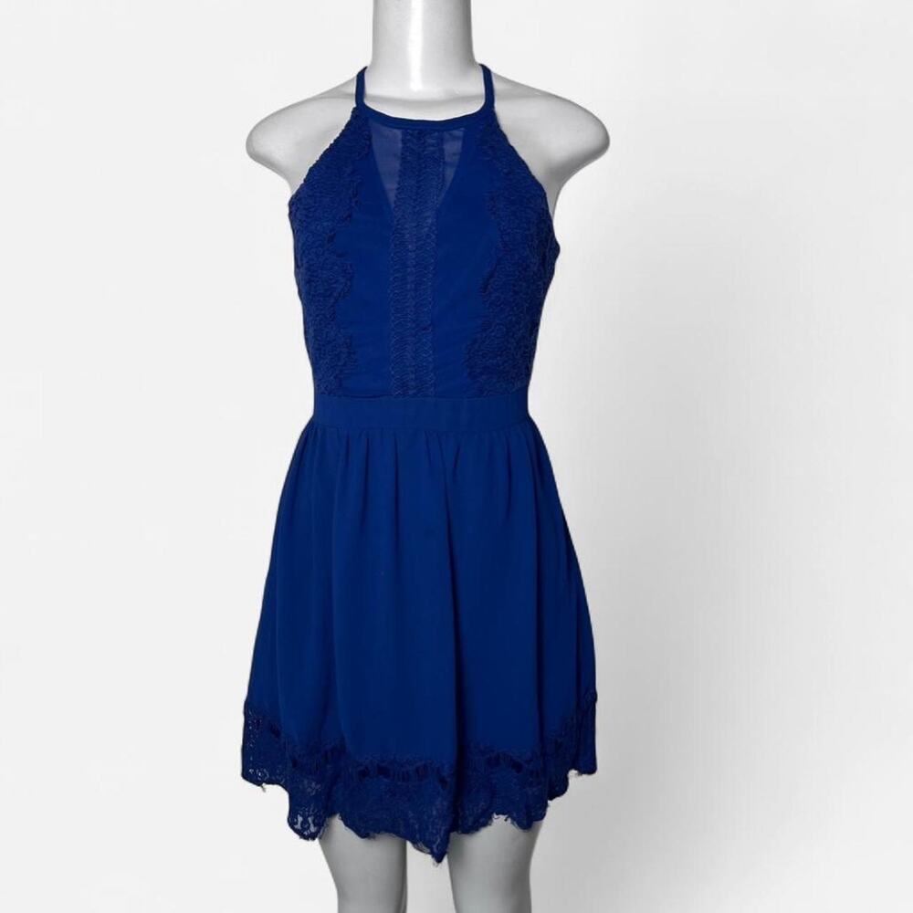 fairy dress Halter going out formal cocktail ethereal spring summer lace blue